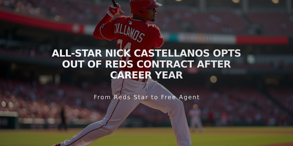 All-Star Nick Castellanos Opts Out of Reds Contract After Career Year