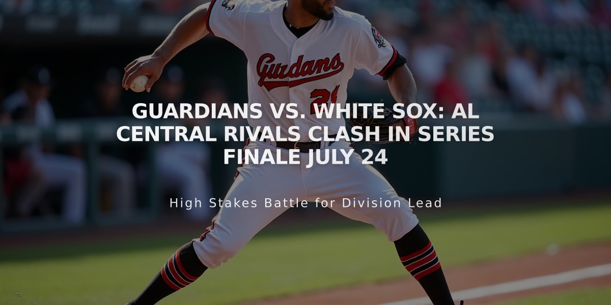 Guardians vs. White Sox: AL Central Rivals Clash in Series Finale July 24