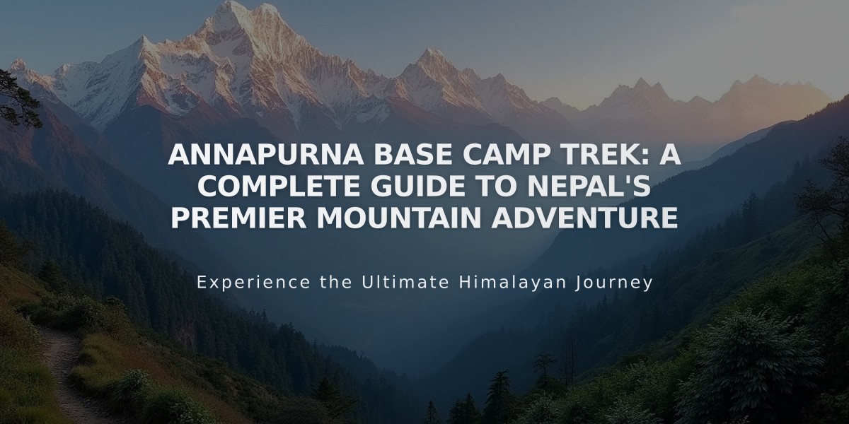 Annapurna Base Camp Trek: A Complete Guide to Nepal's Premier Mountain Adventure